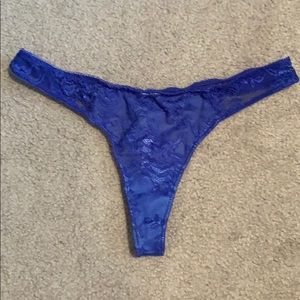 Blue Lace Hip Thong